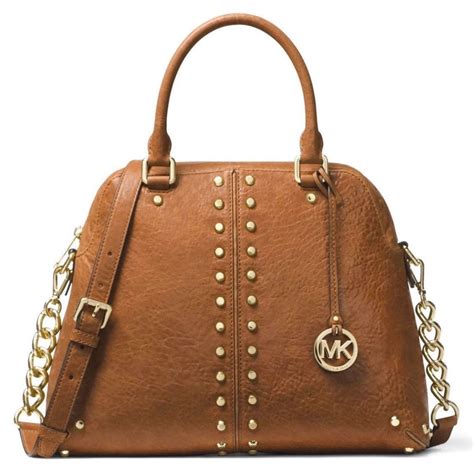 michael kors leather satchel large